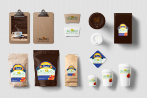 Brand Identity design of Cafezinhos Coffee, designed by Kristin Murphy