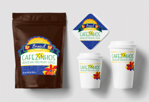 Cafezinhos Coffee Label designed by Kristin Murphy